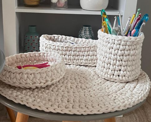 paniers en fil de macramé fait main made in France