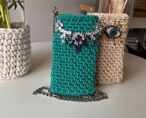 etui telephone crochet fait main artisanat français