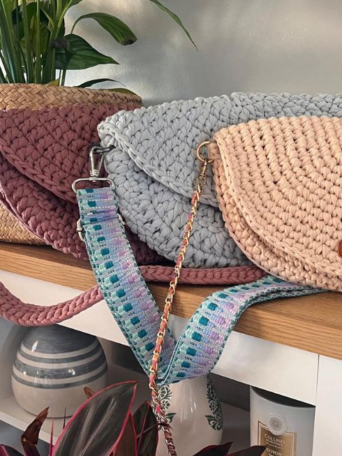 sacs au crochet fait main demi lune artisanat made in France