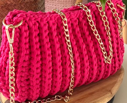sac crochet fait main tendance chaine dorée artisanat made in France