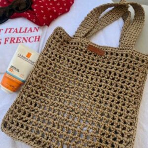 sac filet au crochet fait main en mailles ajourées artisanat français tendance 2025