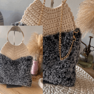 sac-au-crochet-fait-main-effet-fourrure-gris-velours de lune